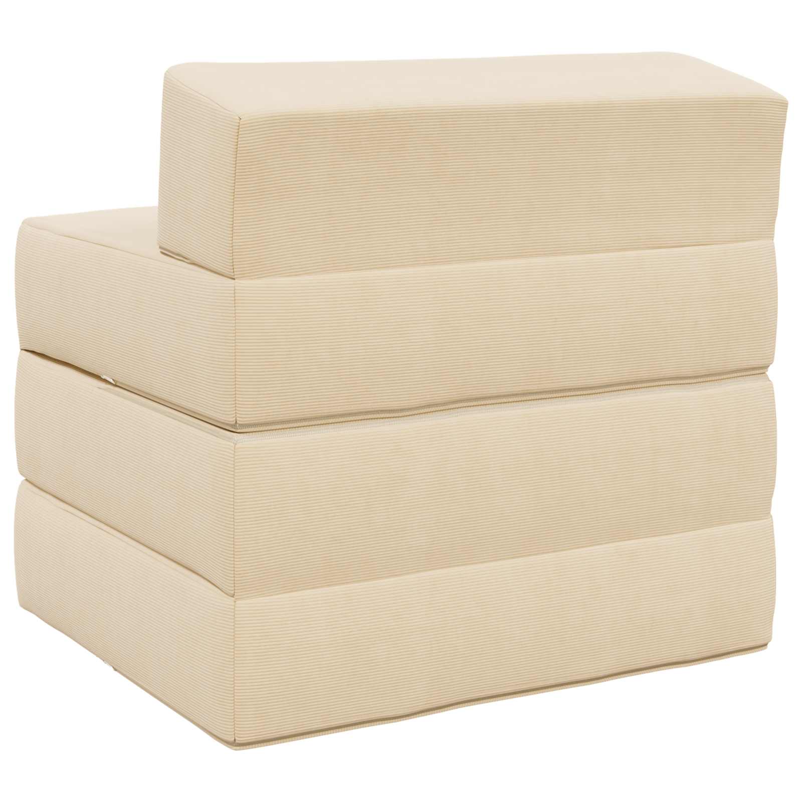 vidaXL Składana Sofa Łóżko kremowy 200 x 70 x 15 cm Tkanina sztruksowa