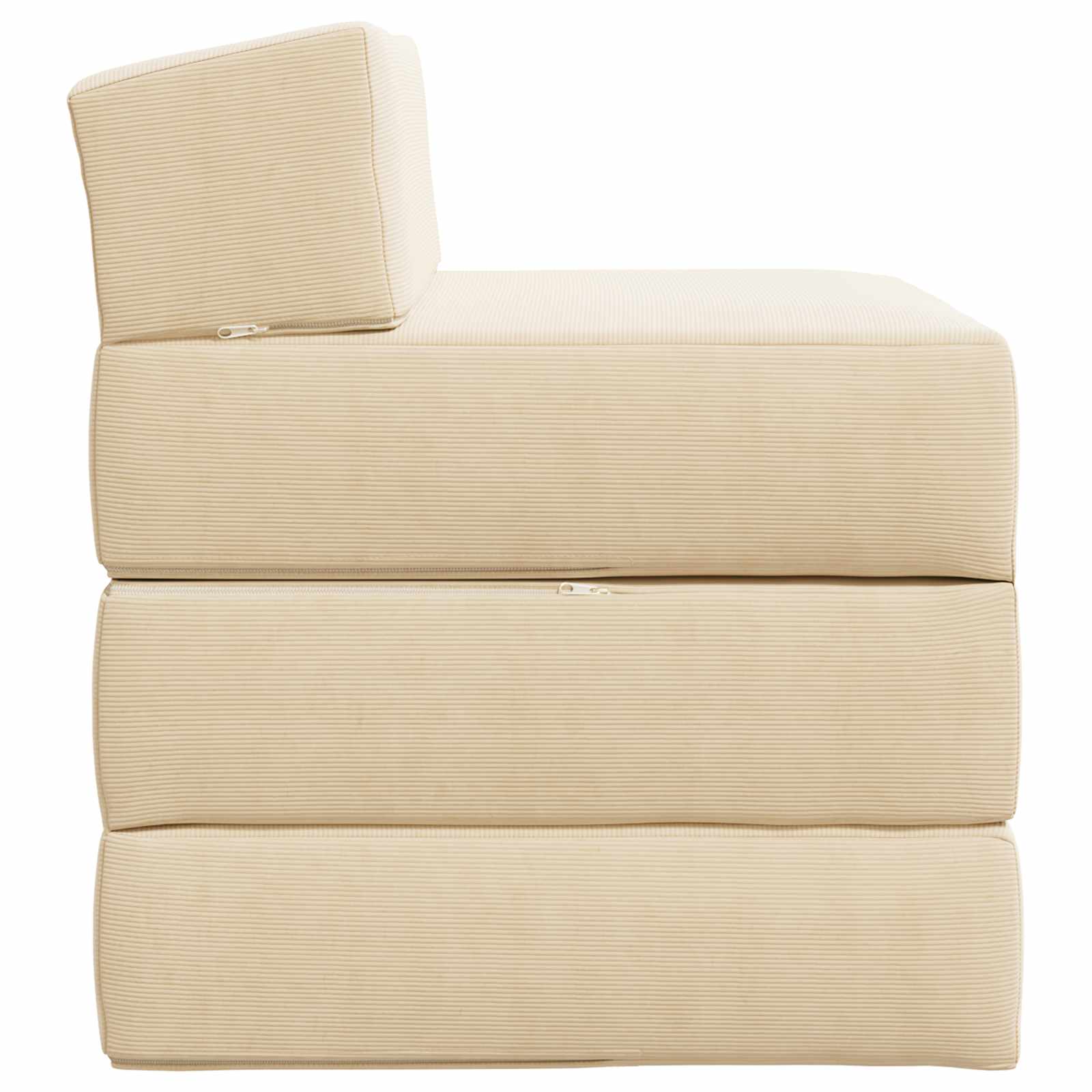 vidaXL Składana Sofa Łóżko kremowy 200 x 70 x 15 cm Tkanina sztruksowa