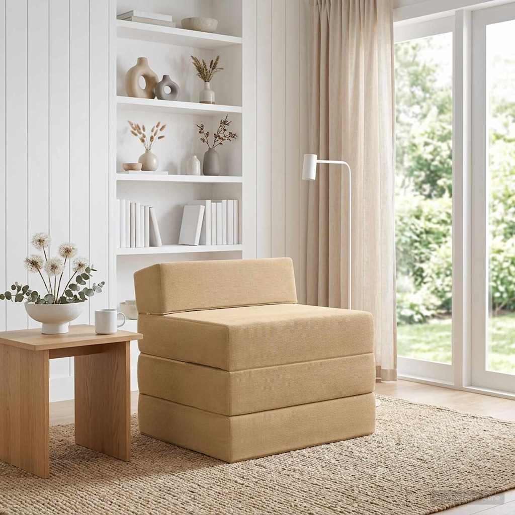 vidaXL Składana Sofa Łóżko Jasnozielony szary 200 x 70 x 15 cm