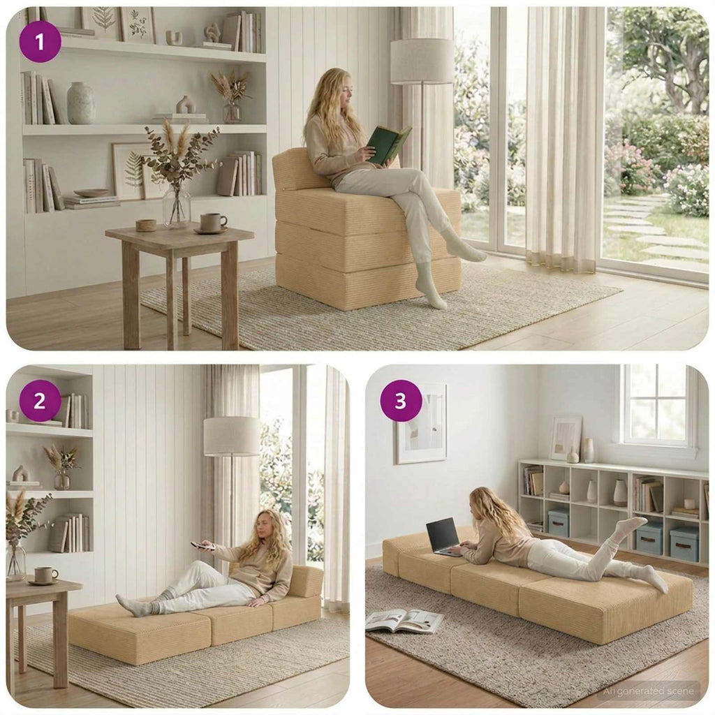 vidaXL Składana Sofa Łóżko Jasnozielony szary 200 x 70 x 15 cm