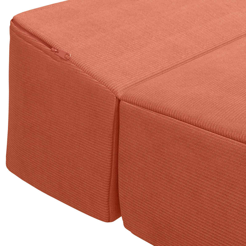 vidaXL Składana Sofa Łóżko Czerwono-pomarańczowy 200 x 70 x 15 cm
