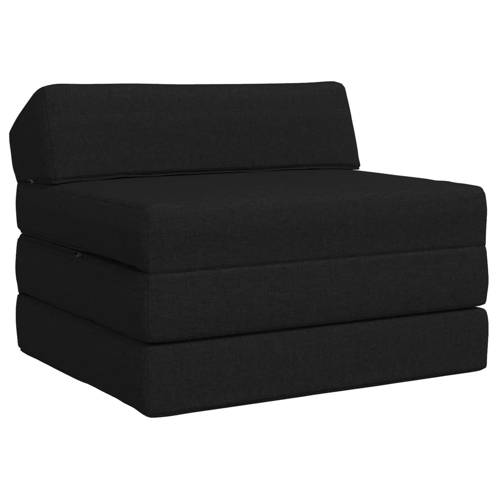 vidaXL Składana Sofa Łóżko Czarny 200 x 70 x 10 cm tkanina