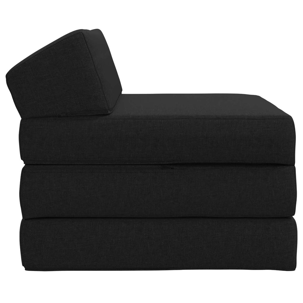 vidaXL Składana Sofa Łóżko Czarny 200 x 70 x 10 cm tkanina