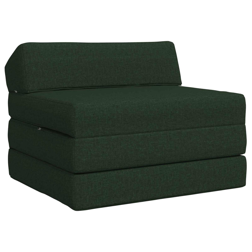 vidaXL Składana Sofa Łóżko Ciemnozielony 200 x 70 x 10 cm tkanina