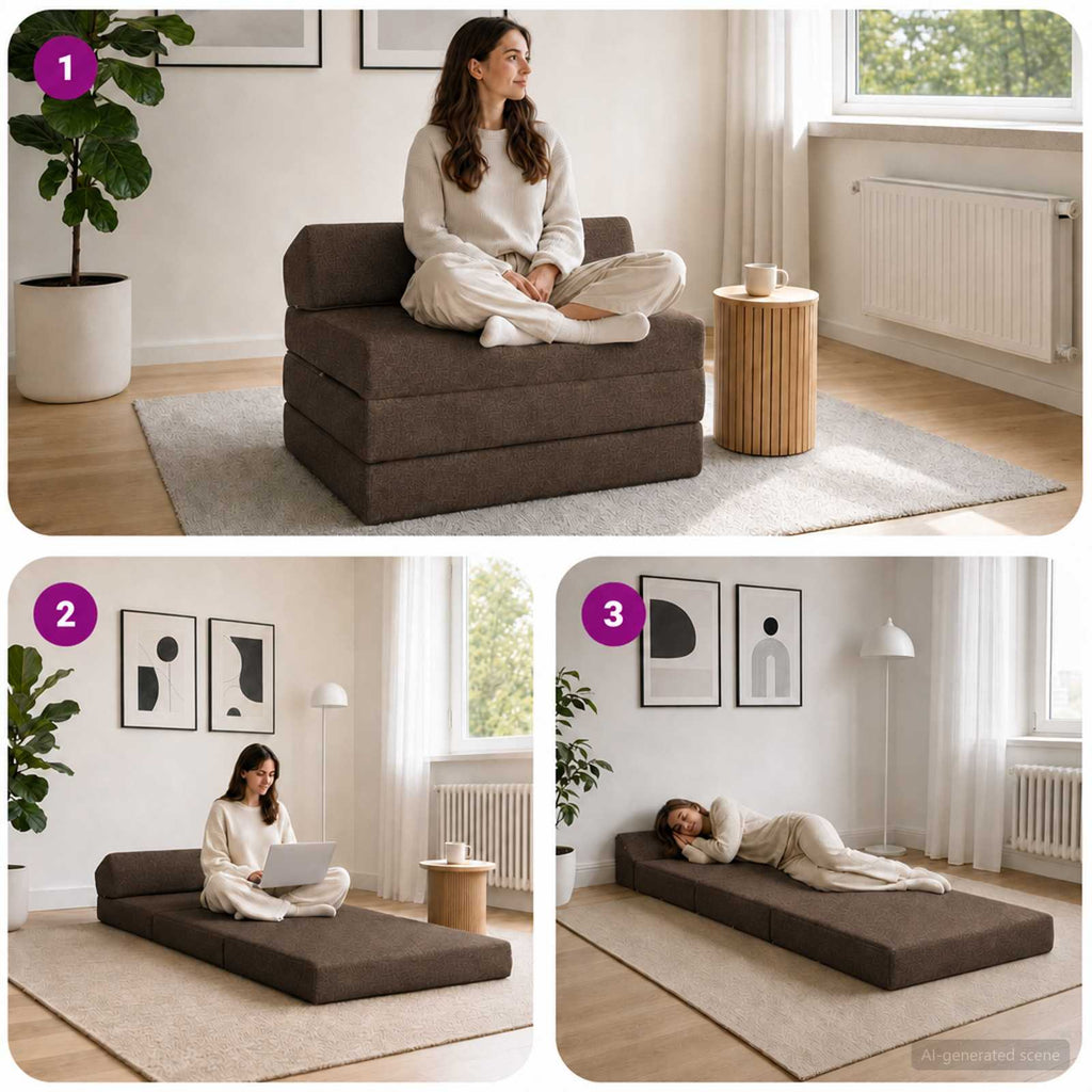 vidaXL Składana Sofa Łóżko Ciemnoszary 200 x 70 x 10 cm tkanina