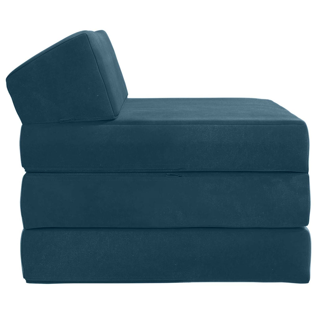 vidaXL Składana Sofa Łóżko niebieski 200 x 70 x 10 cm Welur