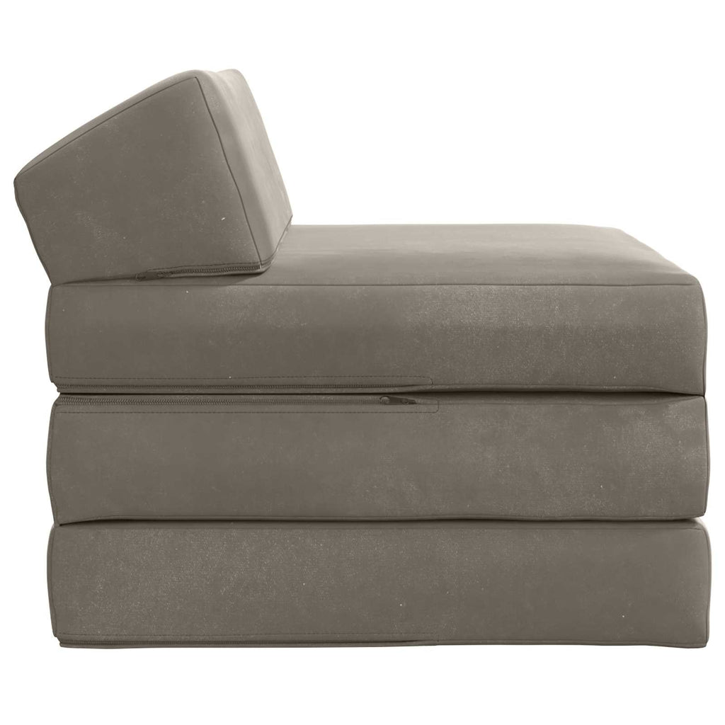 vidaXL Składana Sofa Łóżko jasnoszary 200 x 70 x 10 cm Welur