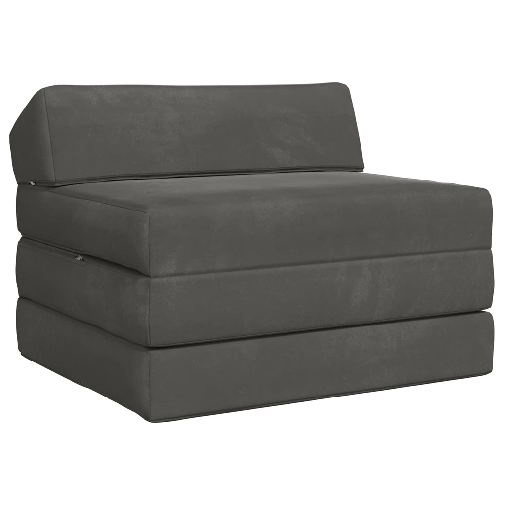 vidaXL Składana Sofa Łóżko ciemnoszary 200 x 70 x 10 cm Welur