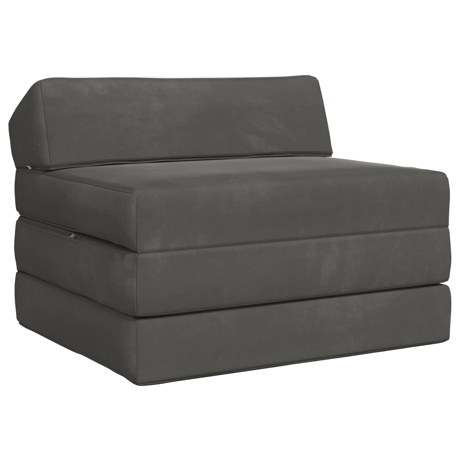 vidaXL Składana Sofa Łóżko ciemnoszary 200 x 70 x 10 cm Welur
