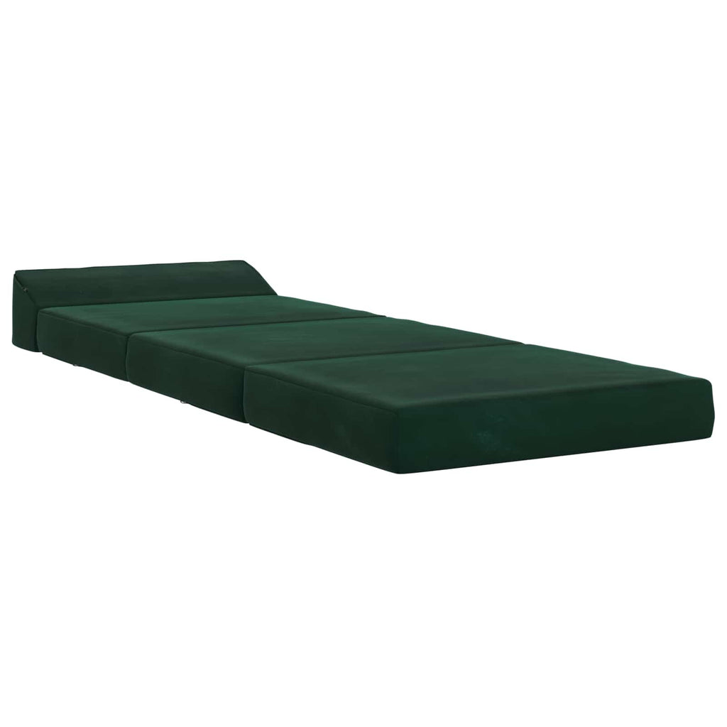 vidaXL Składana Sofa Łóżko Ciemnozielony 200 x 70 x 10 cm Welur