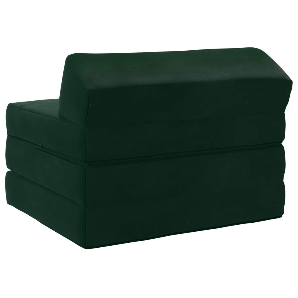 vidaXL Składana Sofa Łóżko Ciemnozielony 200 x 70 x 10 cm Welur