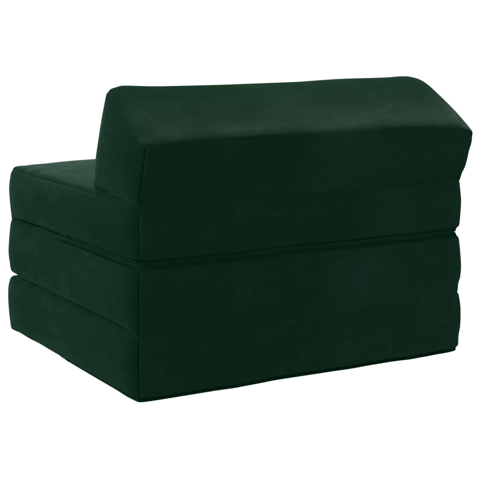 vidaXL Składana Sofa Łóżko Ciemnozielony 200 x 70 x 10 cm Welur