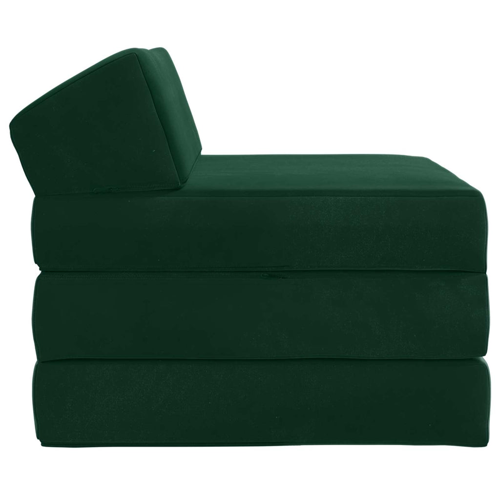 vidaXL Składana Sofa Łóżko Ciemnozielony 200 x 70 x 10 cm Welur