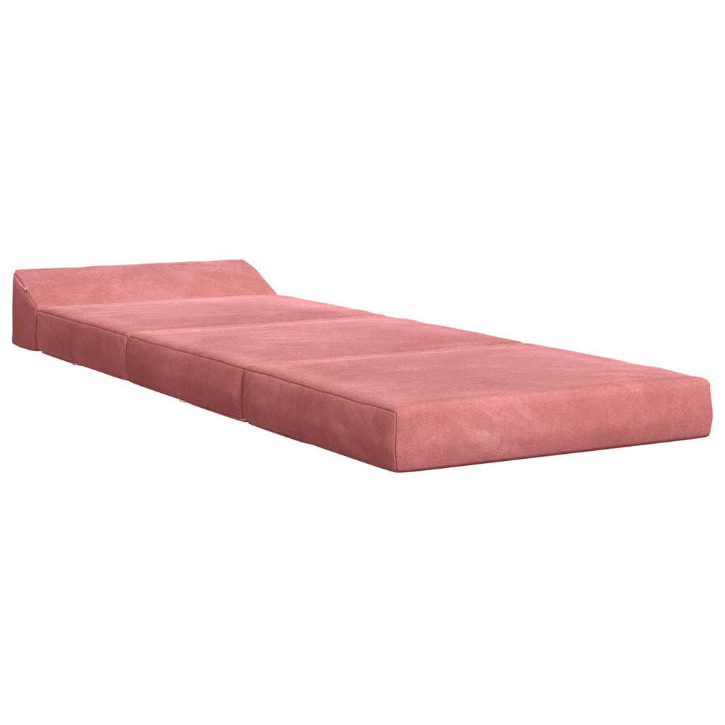 vidaXL Składana Sofa Łóżko różowy 200 x 70 x 10 cm Welur