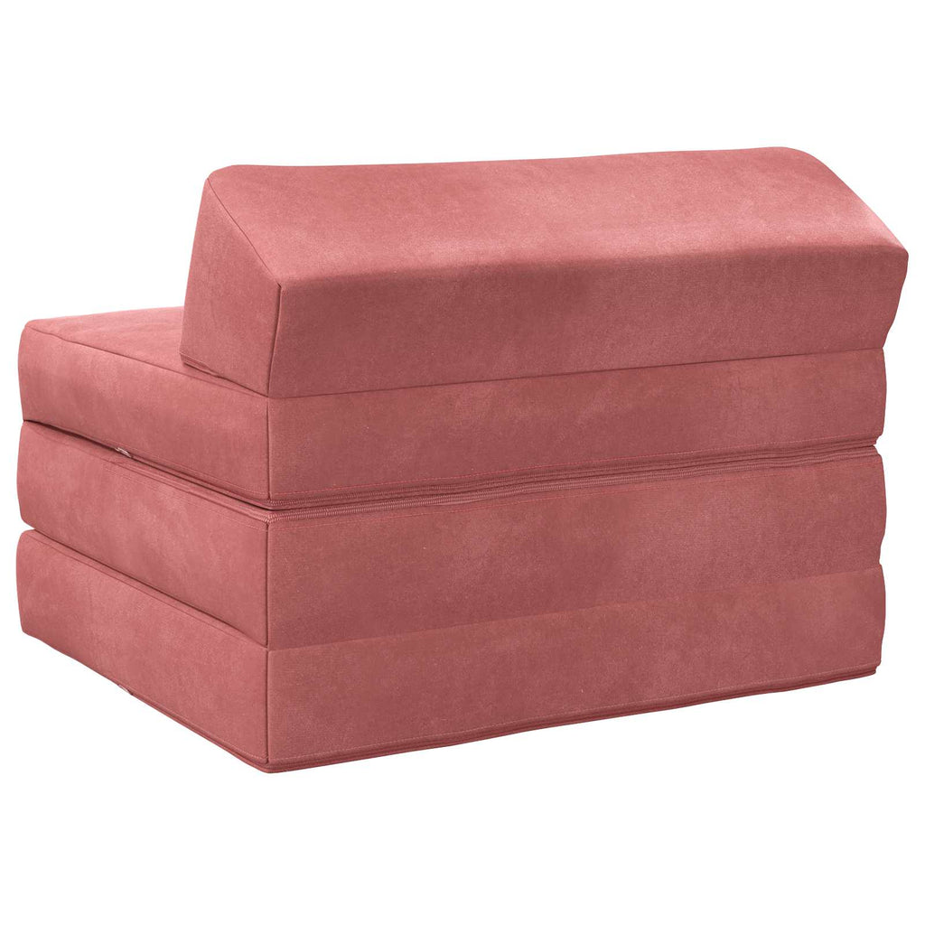 vidaXL Składana Sofa Łóżko różowy 200 x 70 x 10 cm Welur