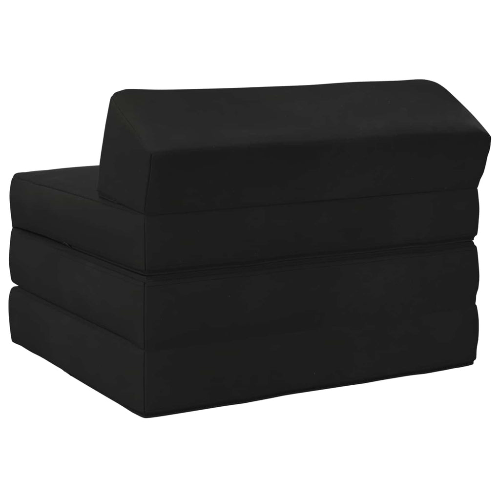 vidaXL Składana Sofa Łóżko Czarny 200 x 70 x 10 cm Welur