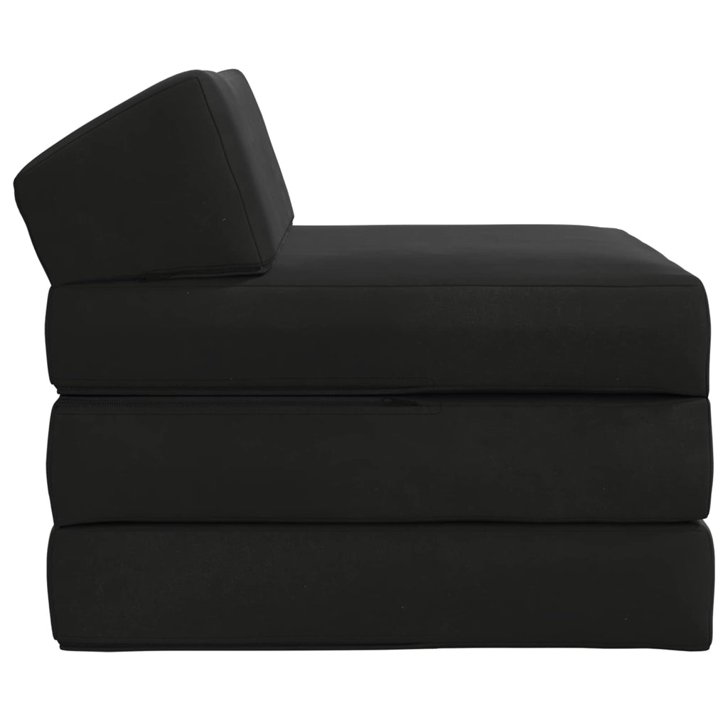 vidaXL Składana Sofa Łóżko Czarny 200 x 70 x 10 cm Welur