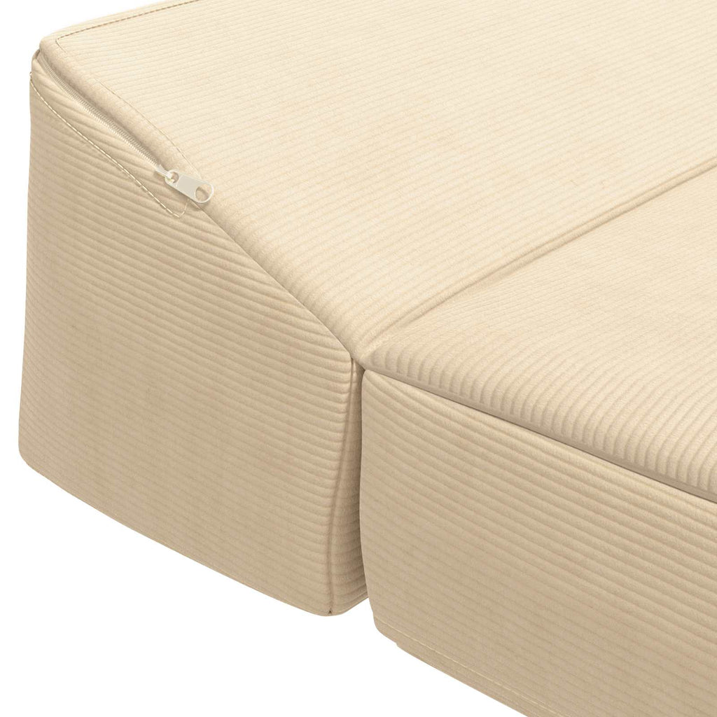 vidaXL Składana Sofa Łóżko kremowy 200 x 70 x 10 cm Tkanina sztruksowa