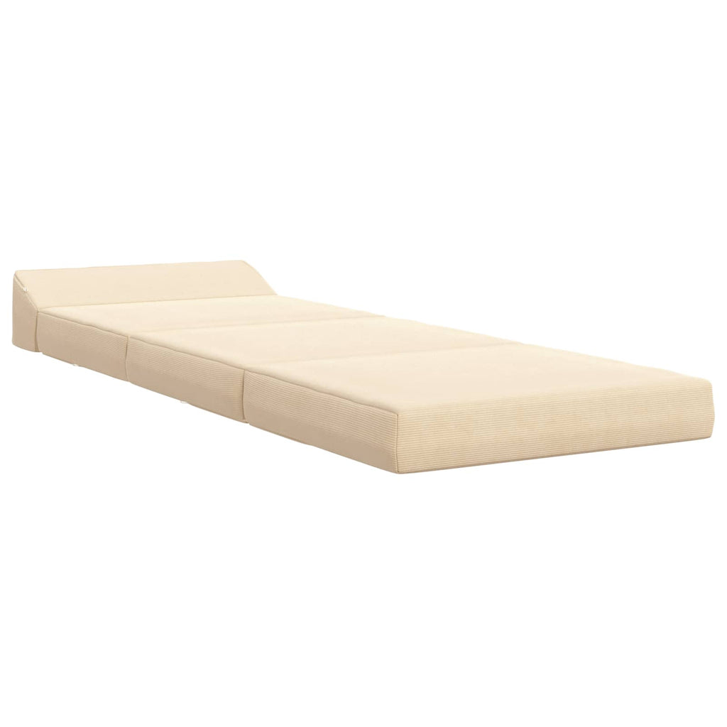 vidaXL Składana Sofa Łóżko kremowy 200 x 70 x 10 cm Tkanina sztruksowa