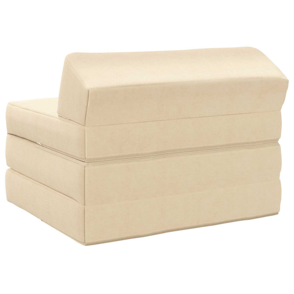 vidaXL Składana Sofa Łóżko kremowy 200 x 70 x 10 cm Tkanina sztruksowa