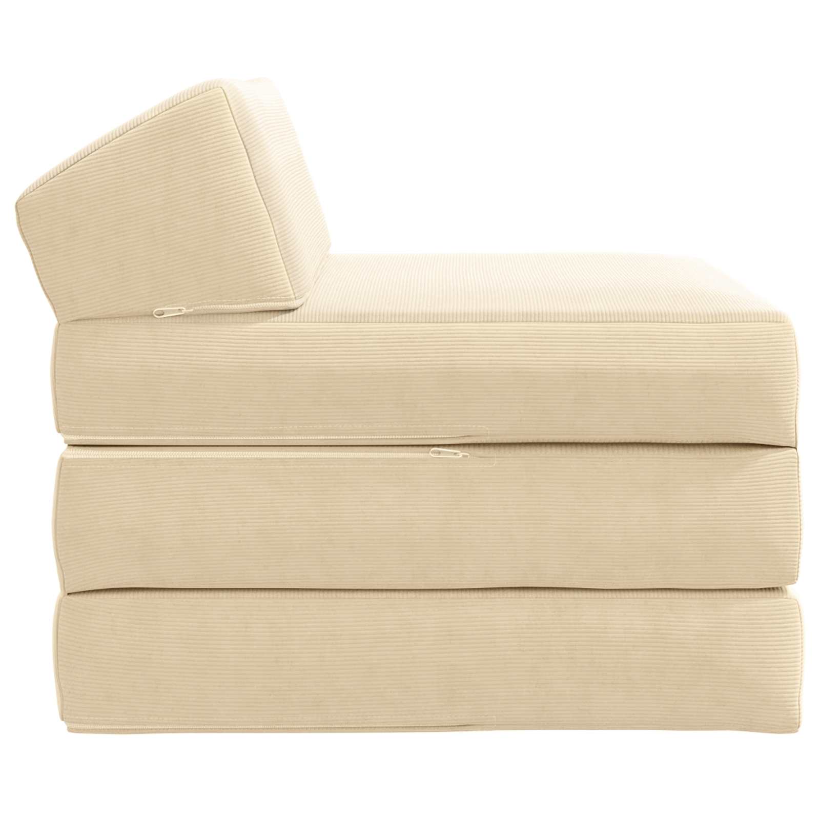 vidaXL Składana Sofa Łóżko kremowy 200 x 70 x 10 cm Tkanina sztruksowa