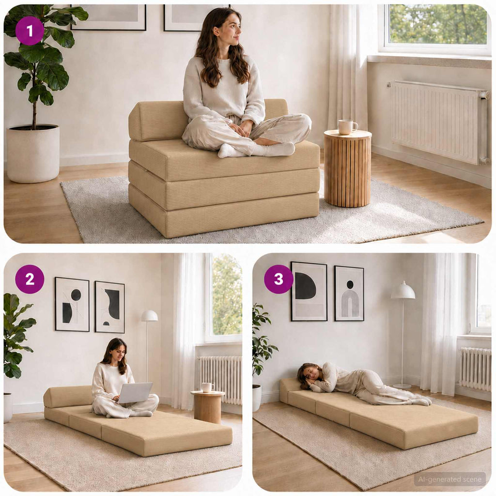 vidaXL Składana Sofa Łóżko Jasnozielony szary 200 x 70 x 10 cm