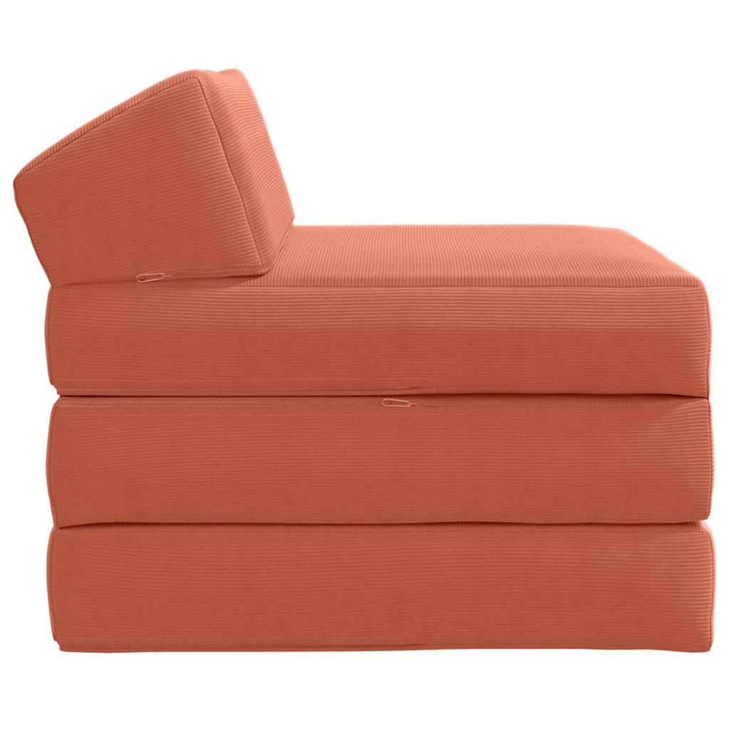 vidaXL Składana Sofa Łóżko Czerwono-pomarańczowy 200 x 70 x 10 cm