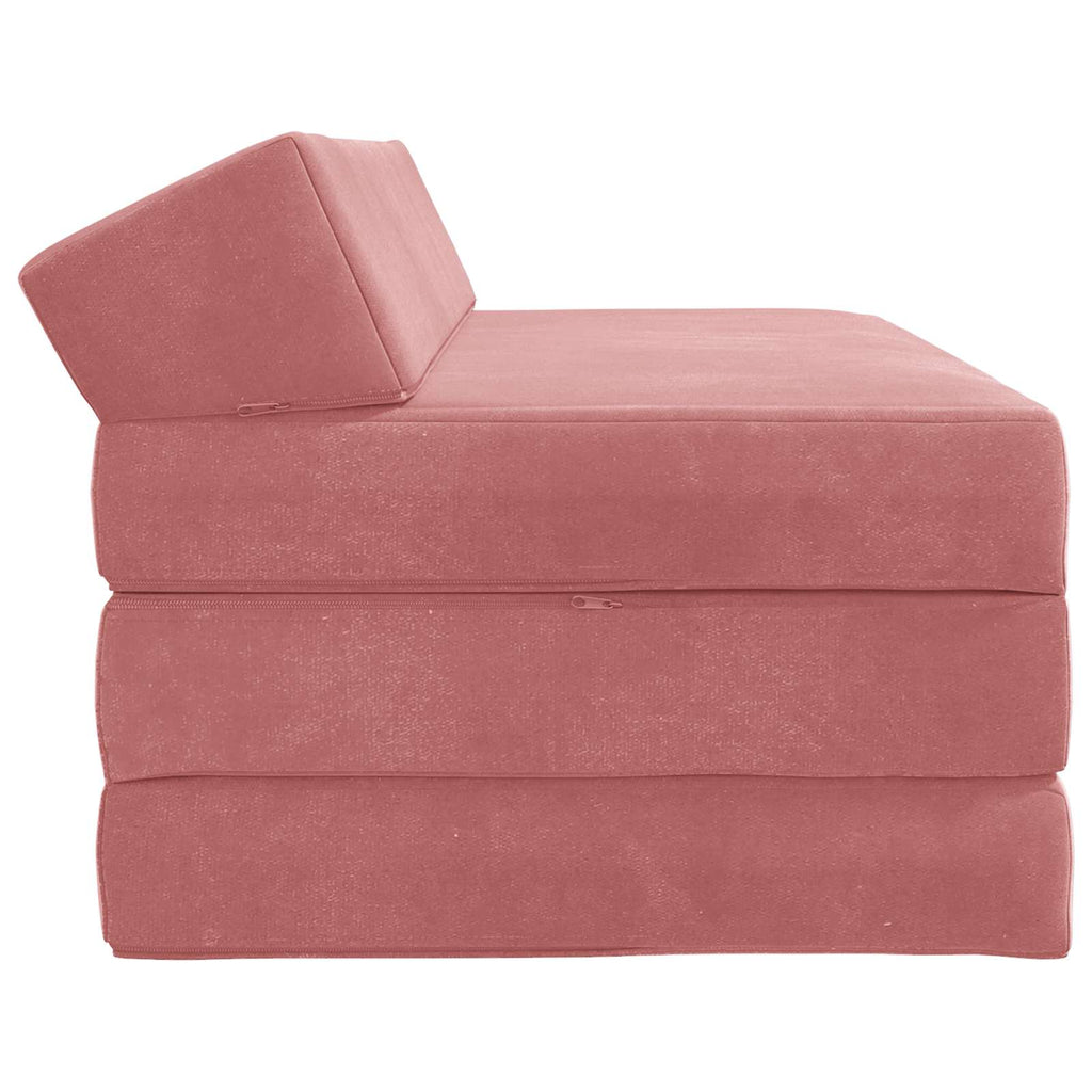 vidaXL Składana Sofa Łóżko różowy 120 x 60 x 49 cm tkanina