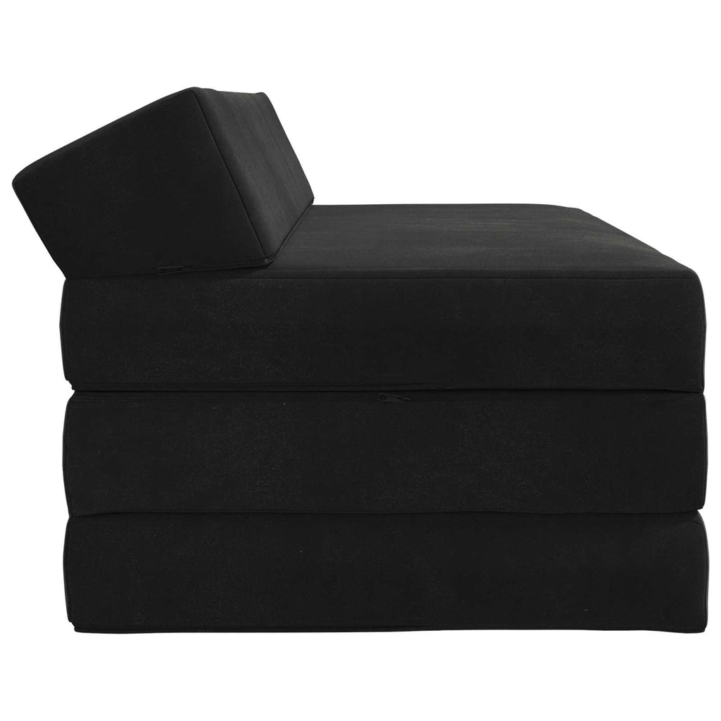 vidaXL Składana Sofa Łóżko Czarny 120 x 60 x 49 cm tkanina