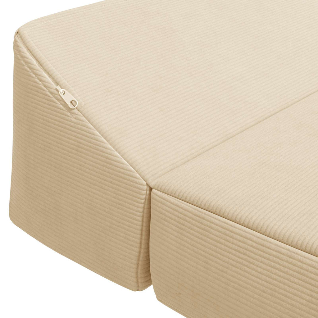 vidaXL Składana Sofa Łóżko kremowy 120 x 60 x 49 cm tkanina
