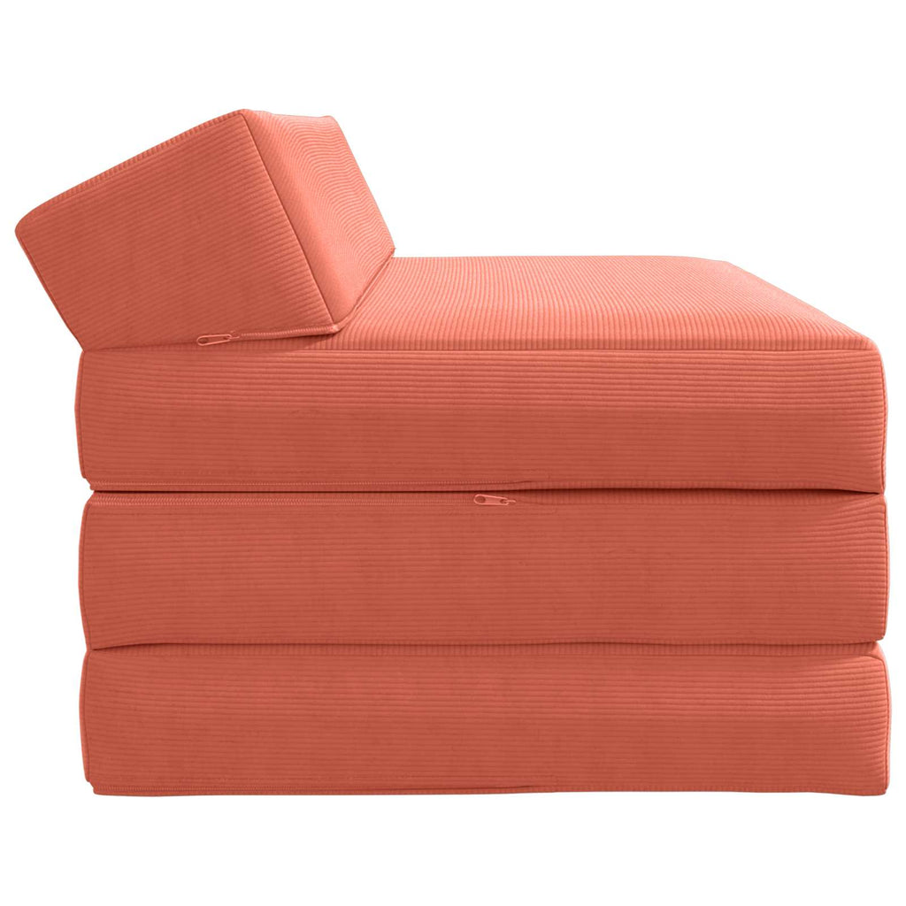 vidaXL Składana Sofa Łóżko Czerwono-pomarańczowy 120 x 60 x 49 cm
