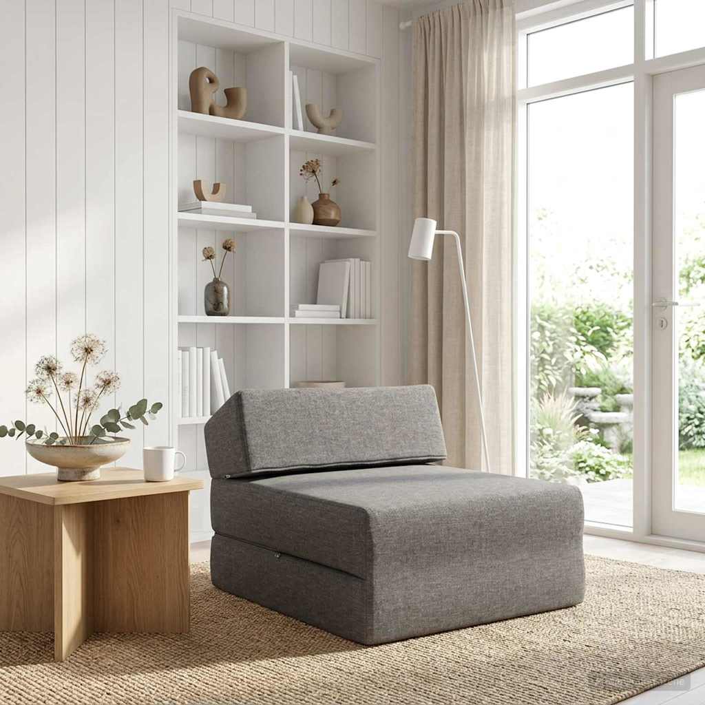 vidaXL Składana Sofa Łóżko jasnoszary 60 x 70 x 41 cm tkanina