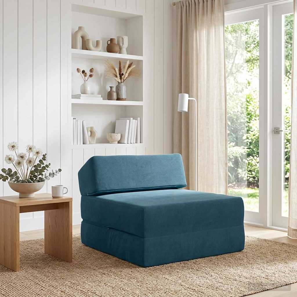 vidaXL Składana Sofa Łóżko niebieski 60 x 70 x 41 cm tkanina