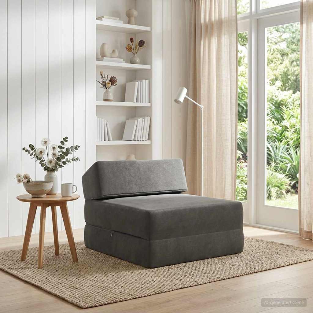 vidaXL Składana Sofa Łóżko ciemnoszary 60 x 70 x 41 cm tkanina