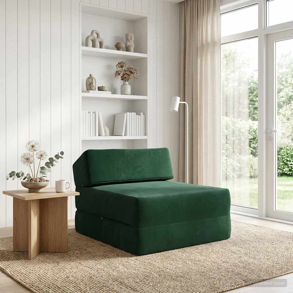 vidaXL Składana Sofa Łóżko Ciemnozielony 60 x 70 x 41 cm tkanina