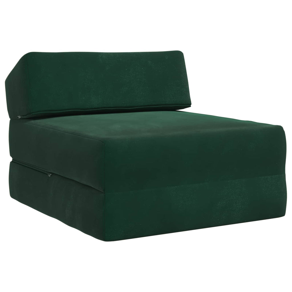 vidaXL Składana Sofa Łóżko Ciemnozielony 60 x 70 x 41 cm tkanina