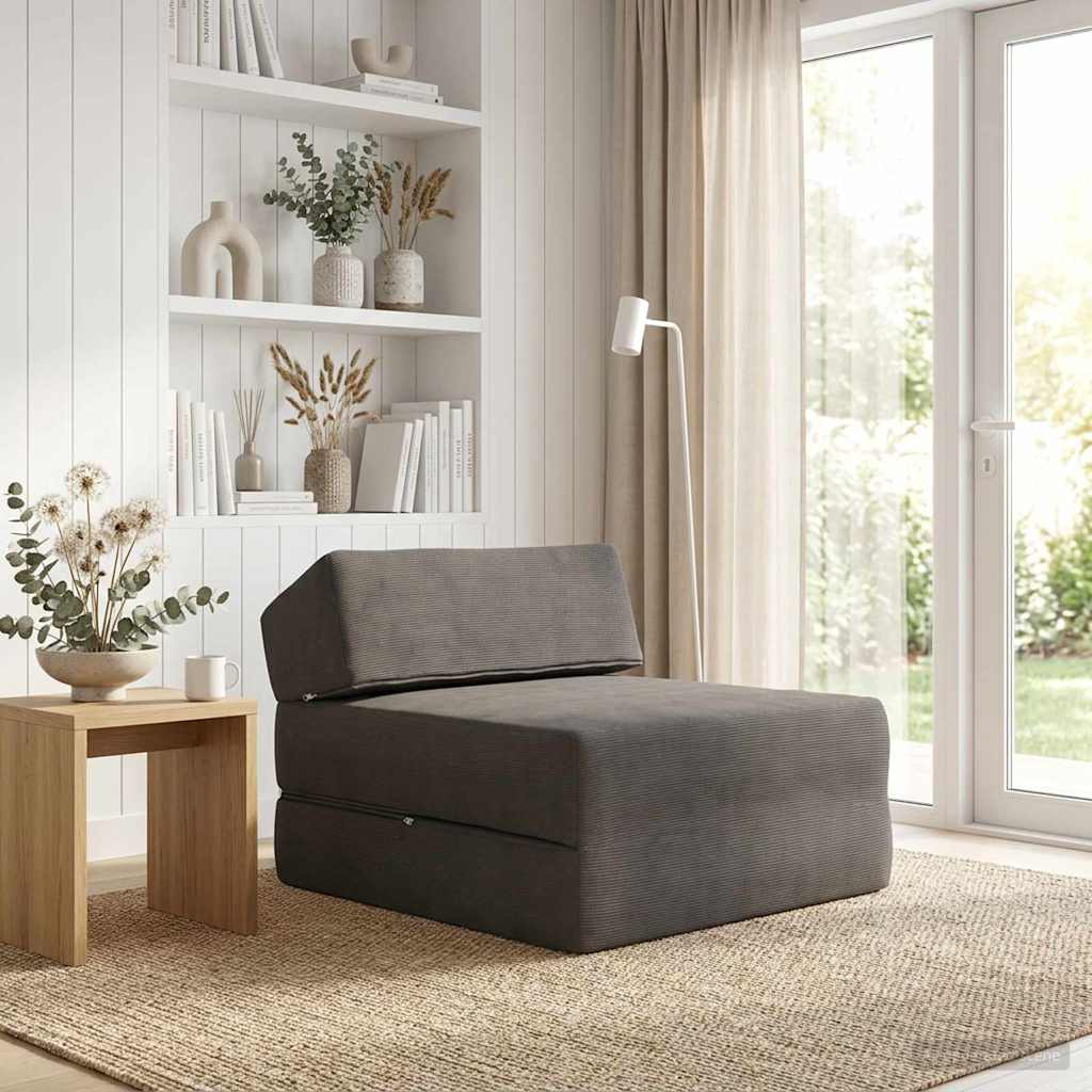 vidaXL Składana Sofa Łóżko ciemnoszary 60 x 70 x 41 cm tkanina