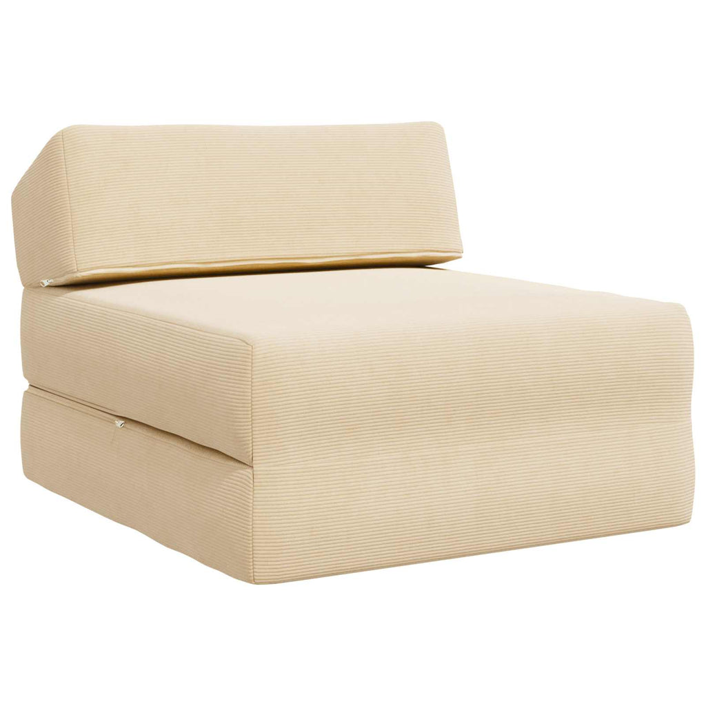 vidaXL Składana Sofa Łóżko kremowy 60 x 70 x 41 cm tkanina