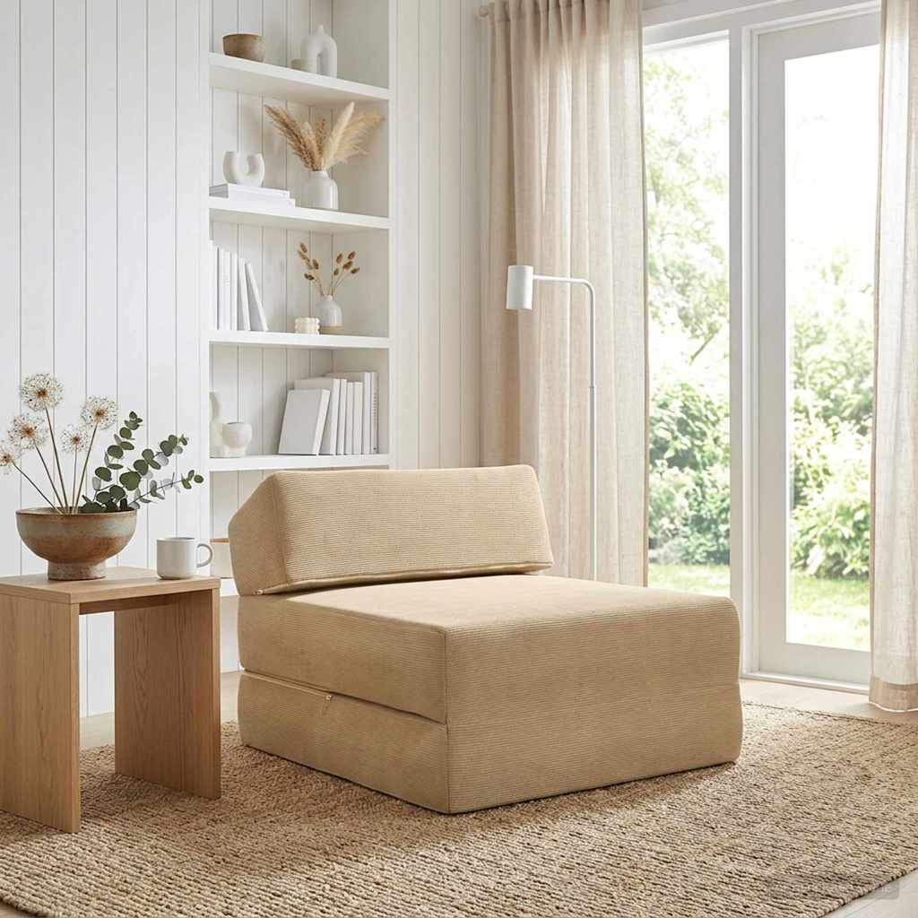 vidaXL Składana Sofa Łóżko Zielono-szary 60 x 70 x 41 cm tkanina