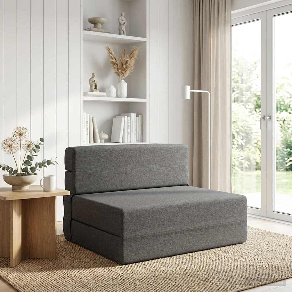 vidaXL Składana Sofa Łóżko jasnoszary 70 x 72 x 60 cm tkanina