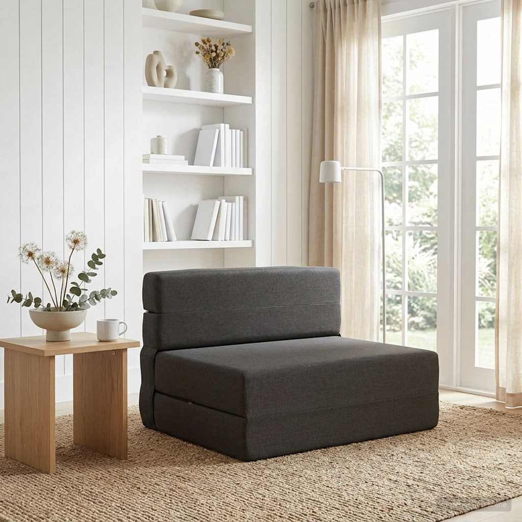vidaXL Składana Sofa Łóżko ciemnoszary 70 x 72 x 60 cm tkanina