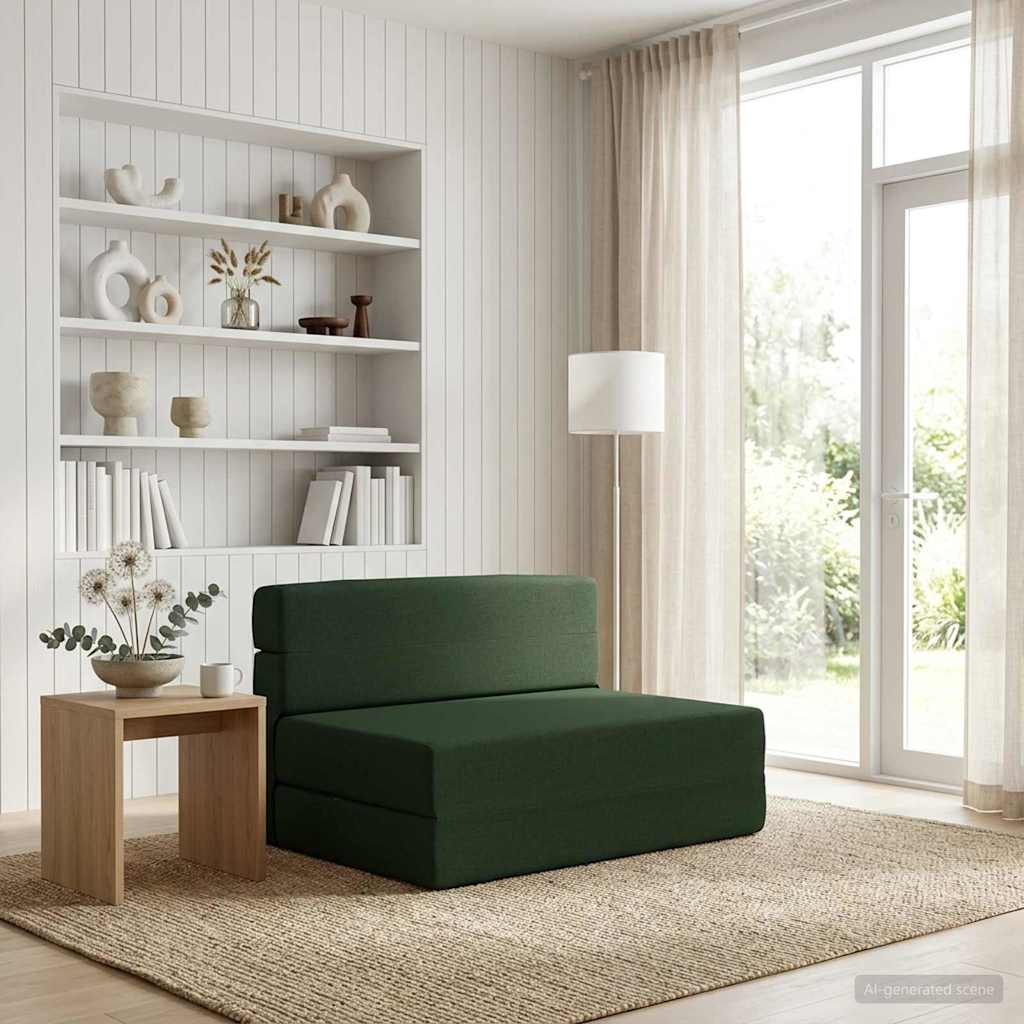 vidaXL Składana Sofa Łóżko Ciemnozielony 70 x 72 x 60 cm tkanina