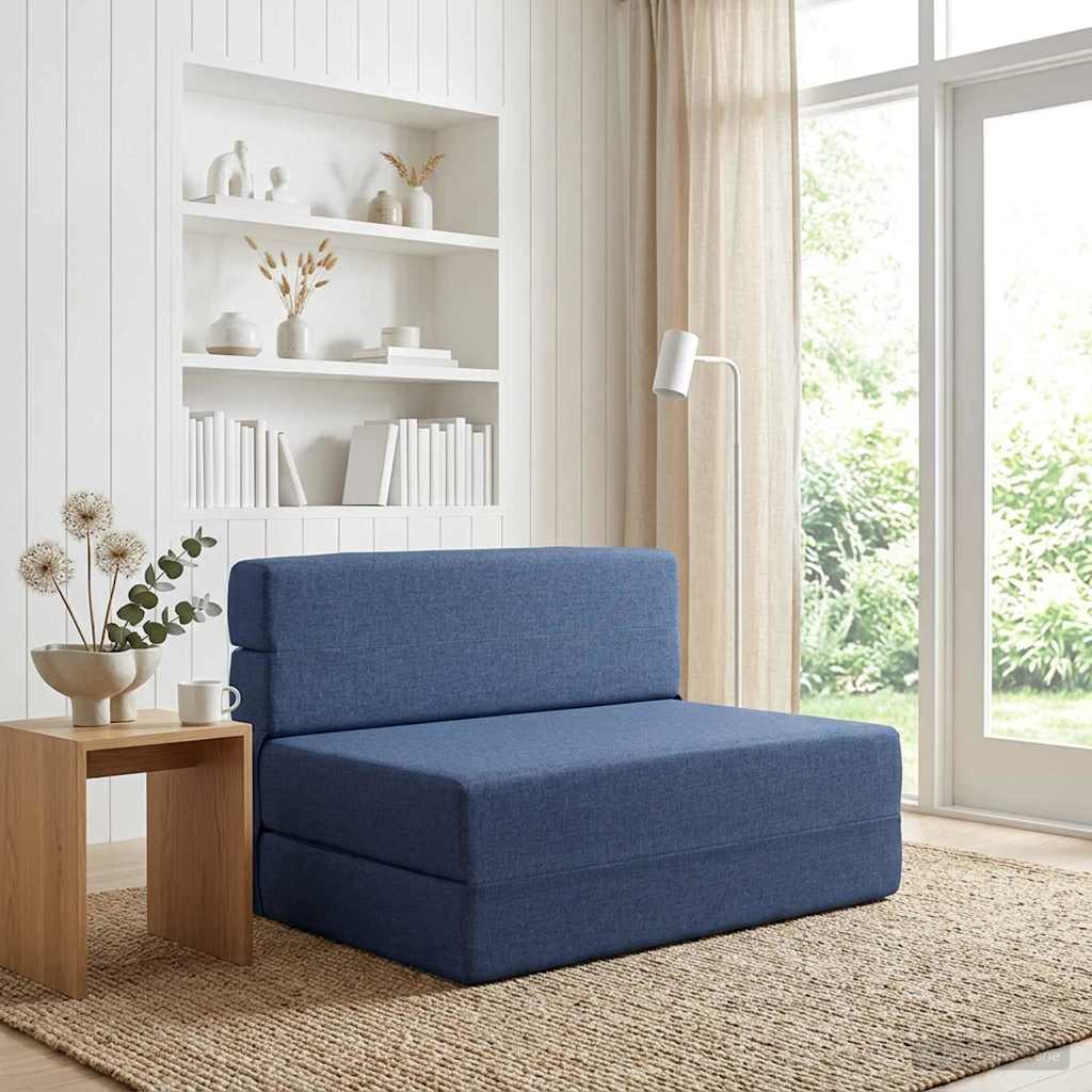 vidaXL Składana Sofa Łóżko niebieski 70 x 72 x 60 cm tkanina