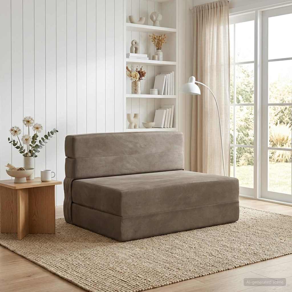 vidaXL Składana Sofa Łóżko jasnoszary 70 x 72 x 60 cm tkanina