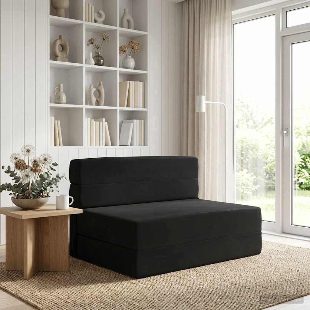 vidaXL Składana Sofa Łóżko Czarny 70 x 72 x 60 cm tkanina