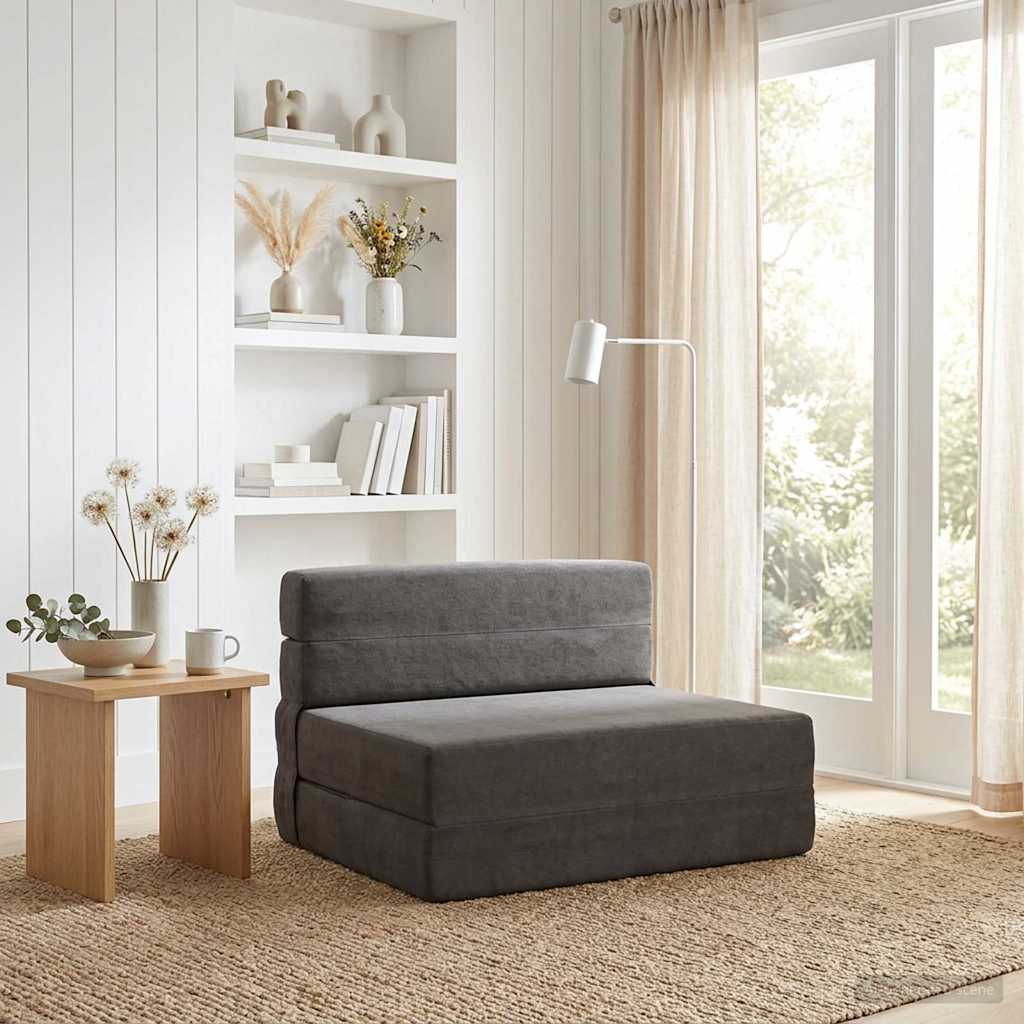 vidaXL Składana Sofa Łóżko ciemnoszary 70 x 72 x 60 cm tkanina