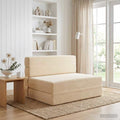 vidaXL Składana Sofa Łóżko kremowy 70 x 72 x 60 cm tkanina