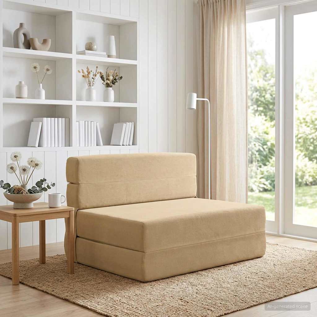 vidaXL Składana Sofa Łóżko Zielono-szary 70 x 72 x 60 cm tkanina