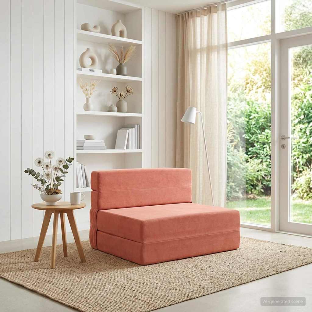 vidaXL Składana Sofa Łóżko Czerwono-pomarańczowy 70 x 72 x 60 cm
