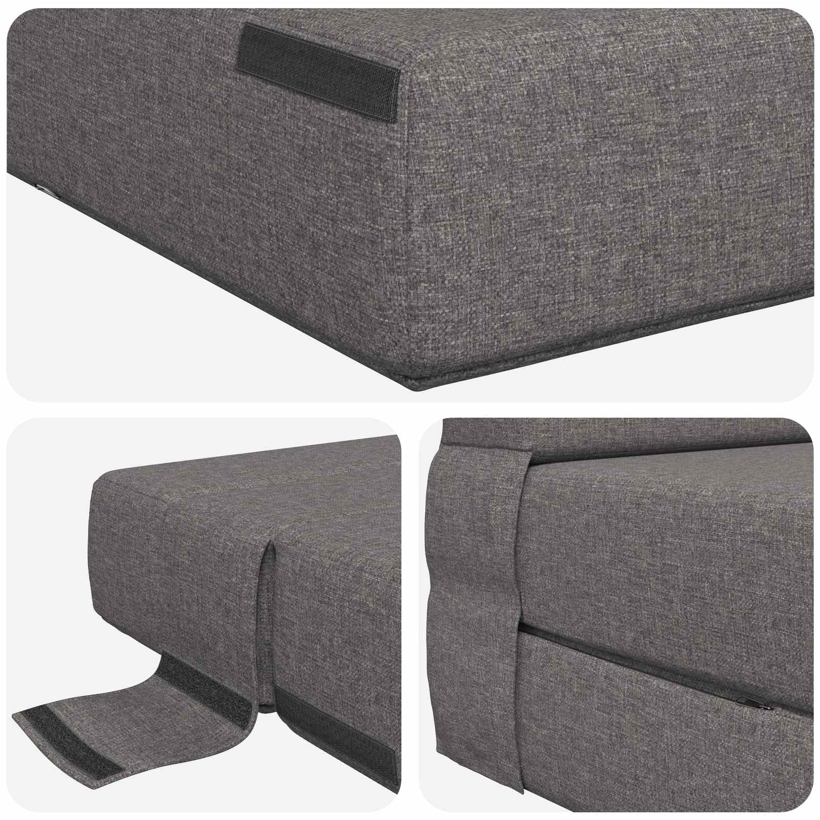 vidaXL Składana Sofa Łóżko jasnoszary 70 x 80 x 60 cm tkanina